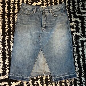 We The Free Blue Denim Skirt